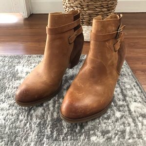 Brown leather booties size 8